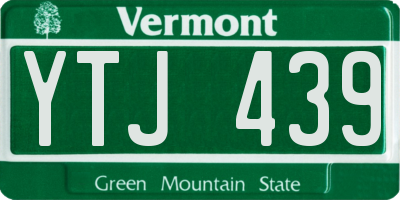 VT license plate YTJ439