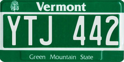 VT license plate YTJ442