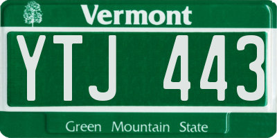 VT license plate YTJ443