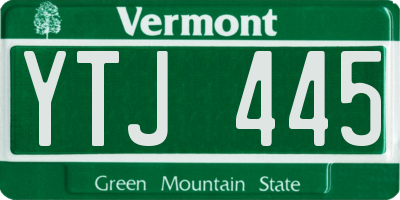 VT license plate YTJ445