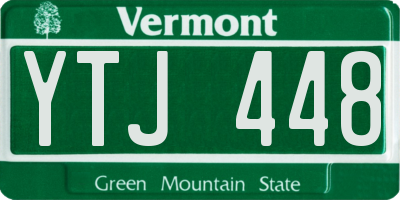 VT license plate YTJ448