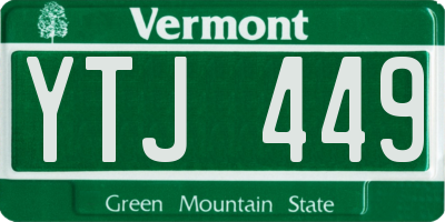 VT license plate YTJ449
