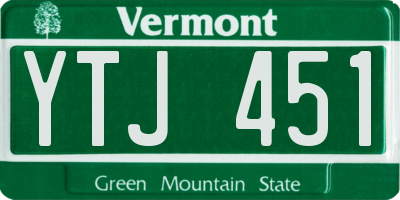 VT license plate YTJ451