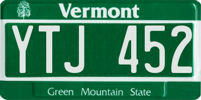 VT license plate YTJ452