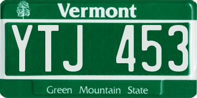 VT license plate YTJ453