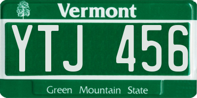 VT license plate YTJ456