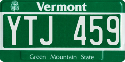 VT license plate YTJ459