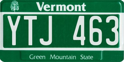 VT license plate YTJ463