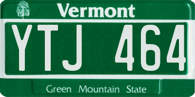 VT license plate YTJ464