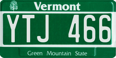VT license plate YTJ466
