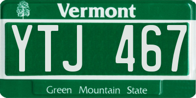 VT license plate YTJ467