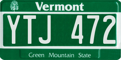 VT license plate YTJ472