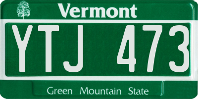 VT license plate YTJ473