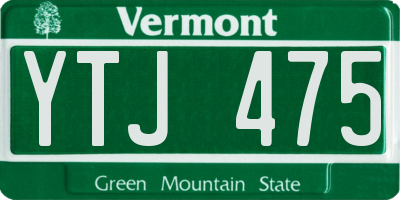VT license plate YTJ475
