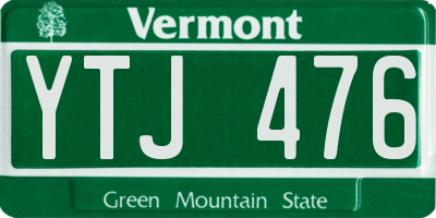 VT license plate YTJ476
