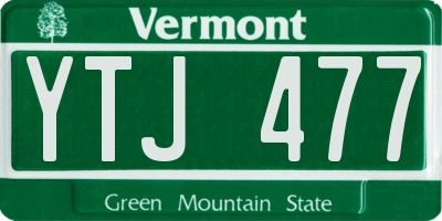 VT license plate YTJ477