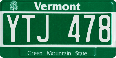 VT license plate YTJ478