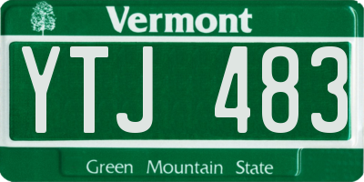 VT license plate YTJ483