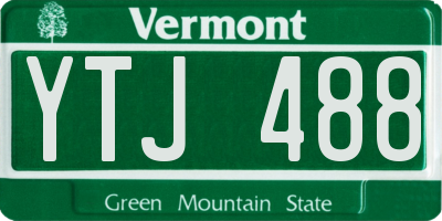 VT license plate YTJ488