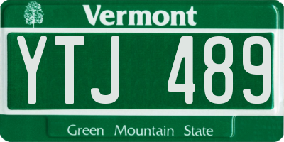 VT license plate YTJ489