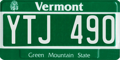 VT license plate YTJ490