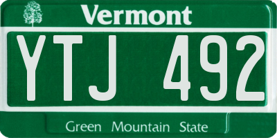 VT license plate YTJ492