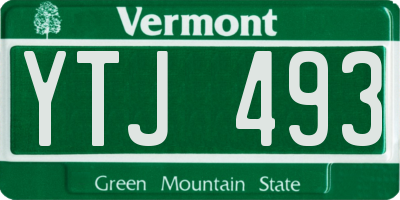 VT license plate YTJ493