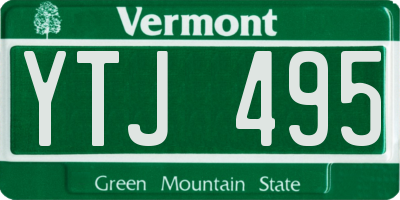 VT license plate YTJ495