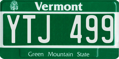 VT license plate YTJ499
