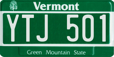 VT license plate YTJ501