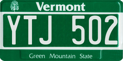 VT license plate YTJ502