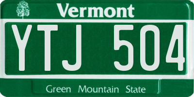 VT license plate YTJ504