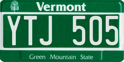 VT license plate YTJ505