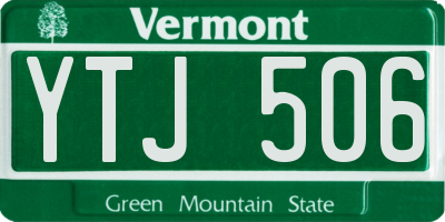 VT license plate YTJ506