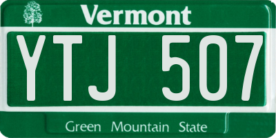 VT license plate YTJ507