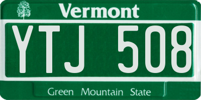 VT license plate YTJ508