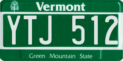 VT license plate YTJ512
