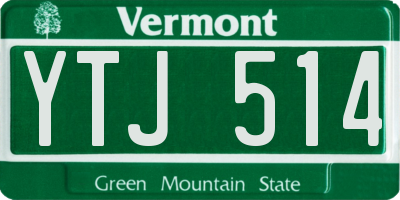 VT license plate YTJ514