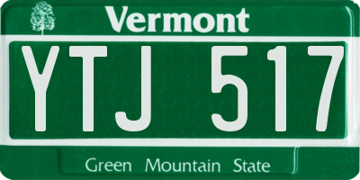 VT license plate YTJ517