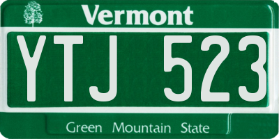VT license plate YTJ523