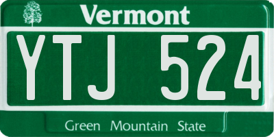 VT license plate YTJ524