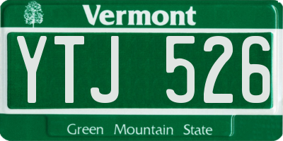 VT license plate YTJ526