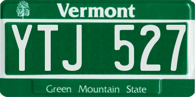 VT license plate YTJ527