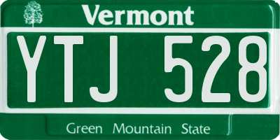 VT license plate YTJ528