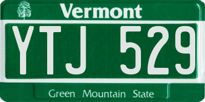 VT license plate YTJ529