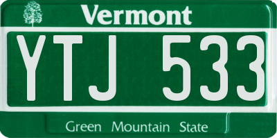 VT license plate YTJ533