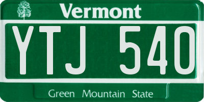 VT license plate YTJ540