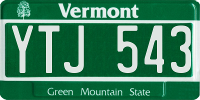 VT license plate YTJ543