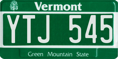 VT license plate YTJ545