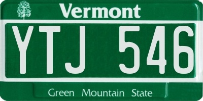 VT license plate YTJ546